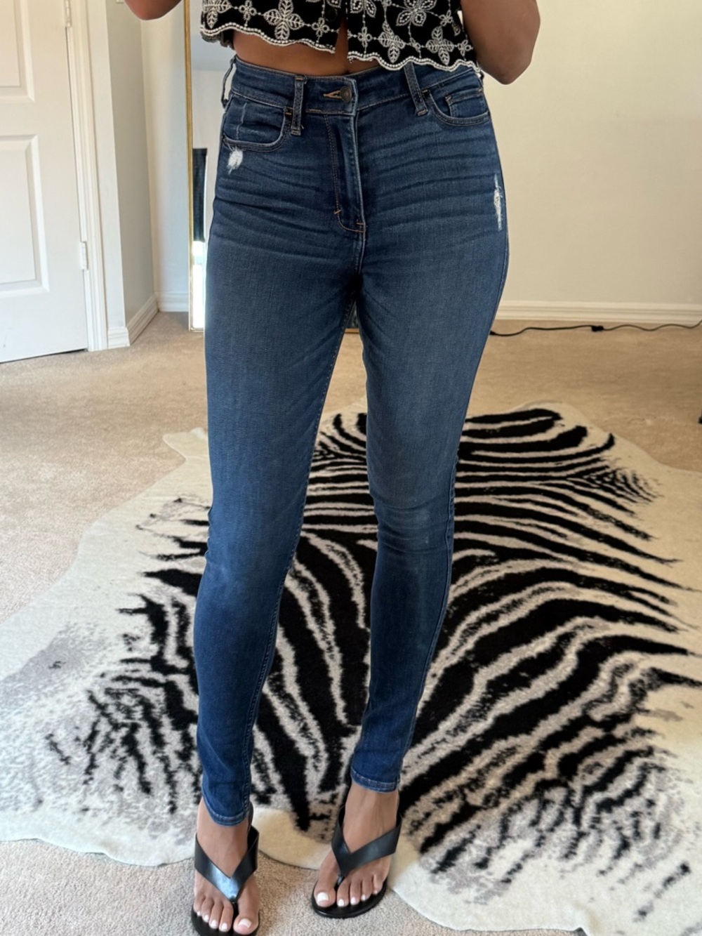 Abercrombie & Fitch Dark Blue High-Rise Skinny Jeans